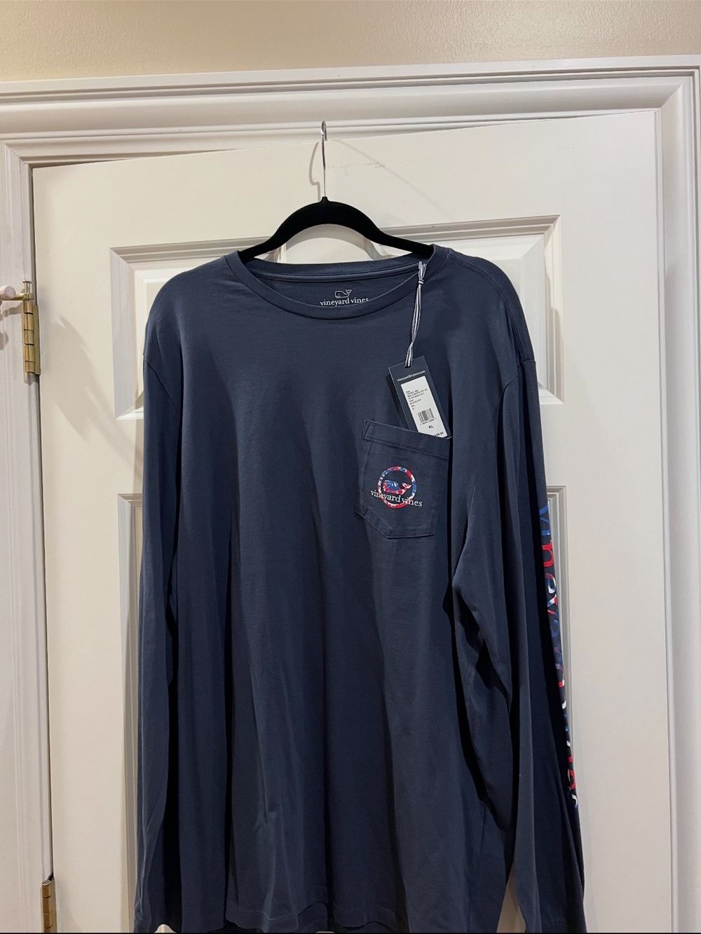 Vineyard Vines Men’s Long-Sleeve Pocket Tee — Navy Blue